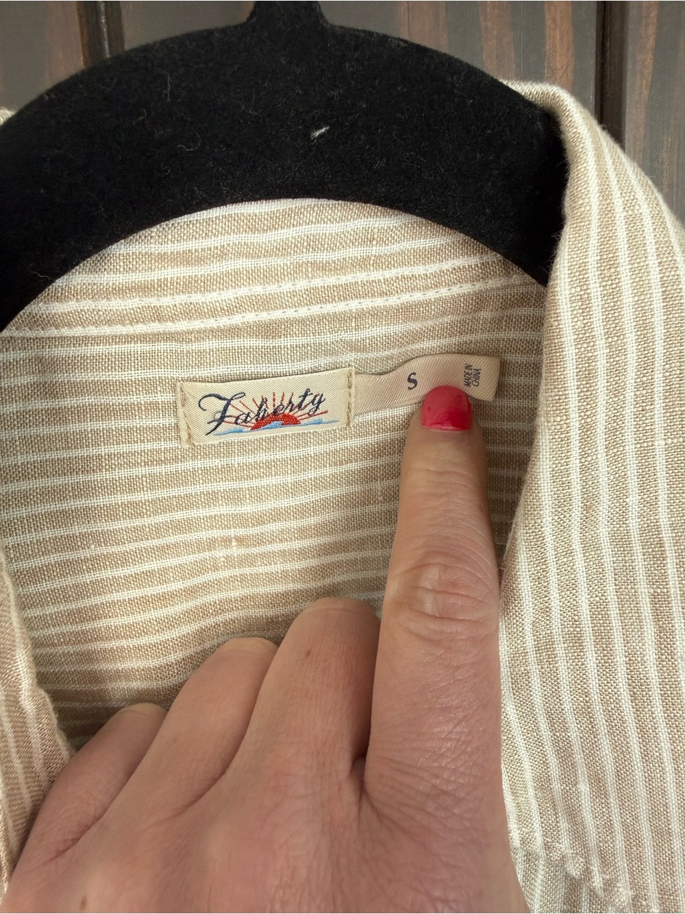 Faherty Laguna Linen Stripe Maxi Shirt Dress in Golden Sun Stripe, size small - Picture 6 of 7